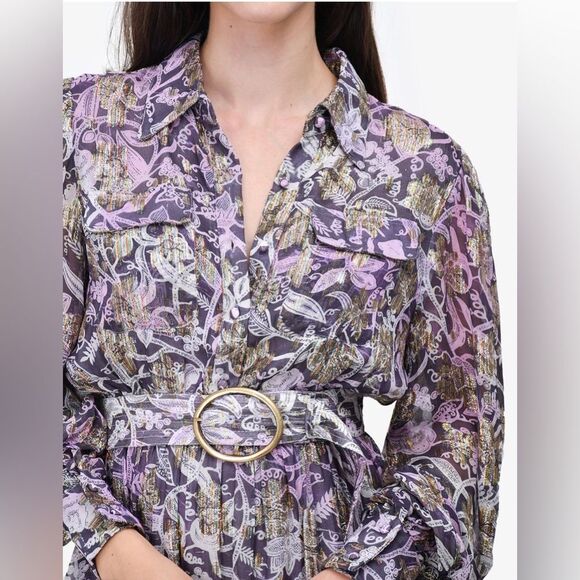 Rococo Sand viscose floral print / lurex maxi dress, S - Picture 5 of 16